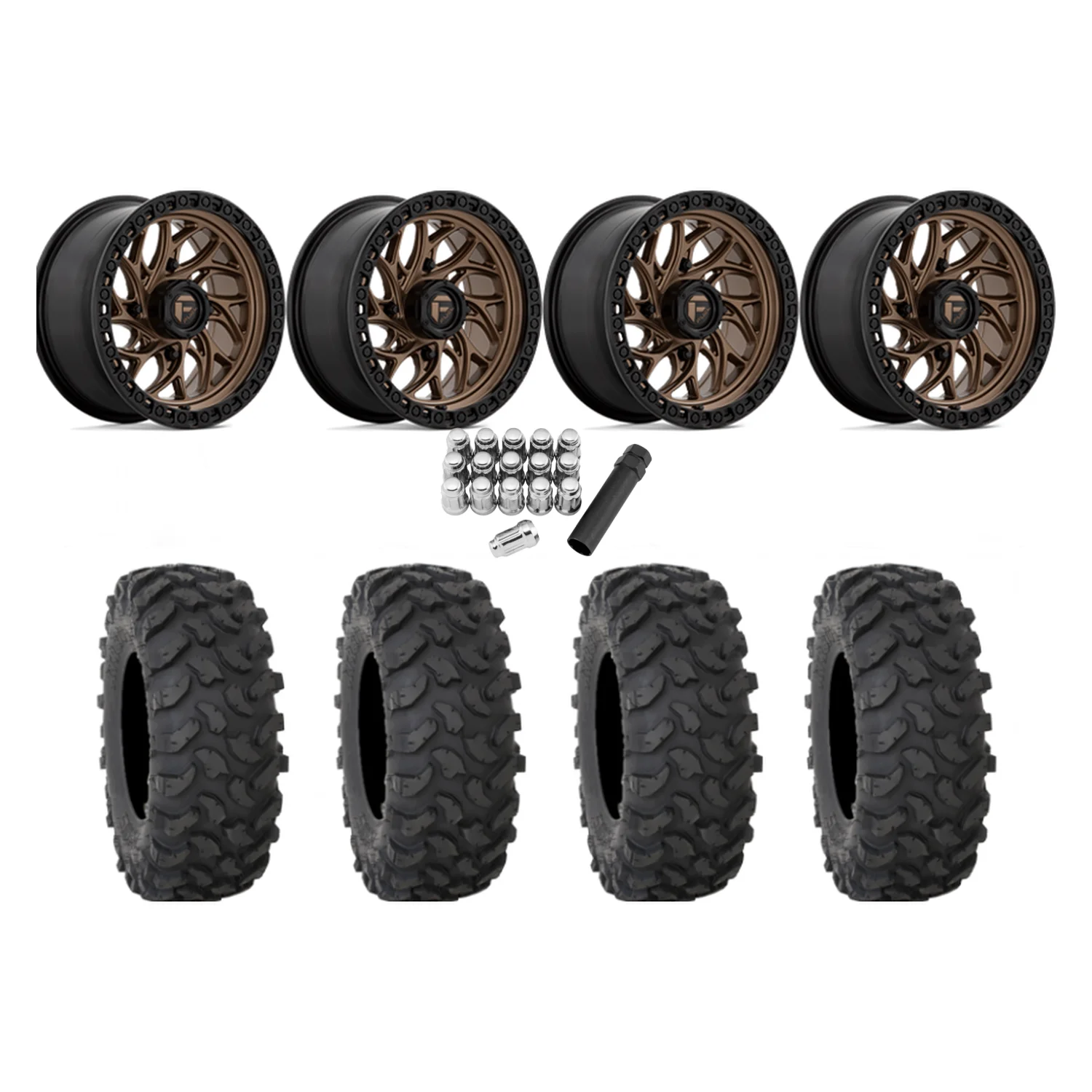 System 3 XTR370 32x10-15 Tires on Fuel Runner Matte Bronze Wheels